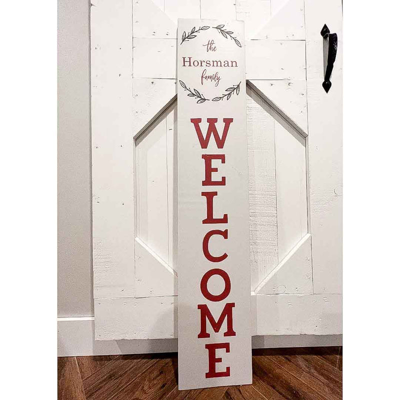 Welcome Wreath The "Last Name" Family Porch Sign