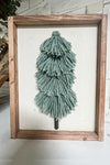 Yarn Christmas Trees on Framed Wood 17.5"X13.5