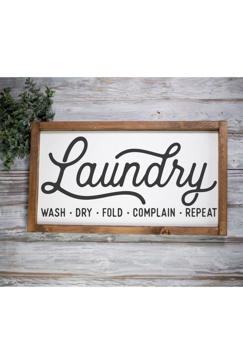 Laundry Wash.Fold.Complain.Repeat Framed
